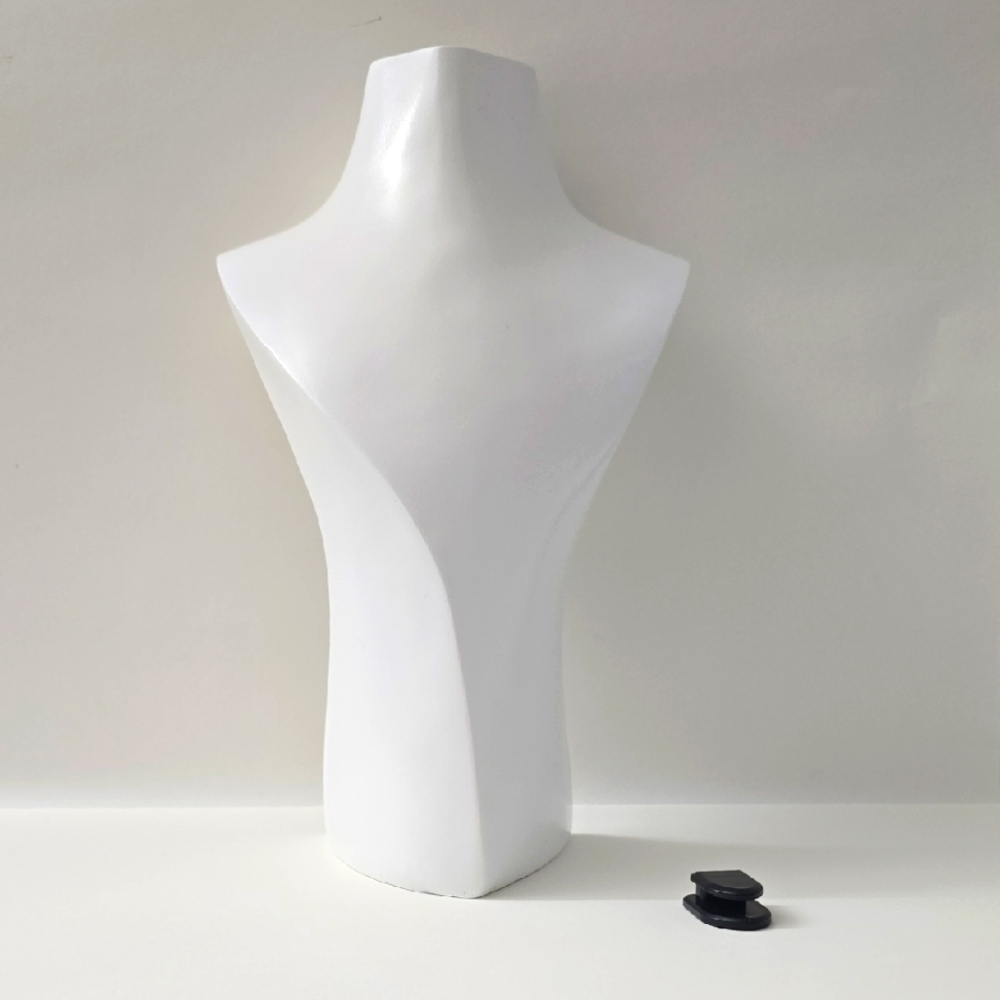 Heavy Vintage White Necklace Display Bust for Women
